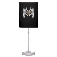 Autism Skull Hand Puzzle Piece Heart Creative Table Lamp