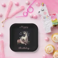 Fantasy Unicorn Birthday  Paper Plates