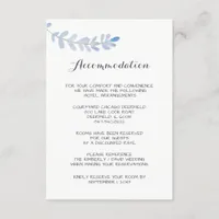 Rustic Watercolor Blue Wedding Enclosure Card