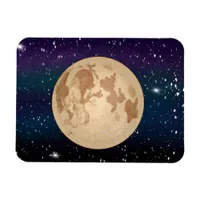 Hand drawn Full Moon and Sparkling Stars   Magnet
