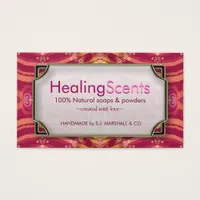 Healing Scents Tropical Pink Batik Business Cards