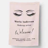 Rose gold makeup artist opening hours welcome house flag