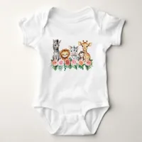 Safari Jungle Baby Girl Bodysuit | Floral Baby 