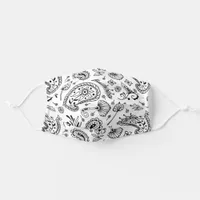 Cool Black And White Bandana Paisley Adult Cloth Face Mask