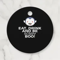 Eat Drink Scary Boo Halloween Design Creative Casu Favor Tags