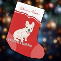 French Bulldog Cute White Cream Frenchie Small Christmas Stocking