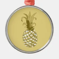 Pineapple Gold ID239 Metal Ornament