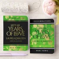 Elegant 66th Titanite Wedding Anniversary Foil Vow Books