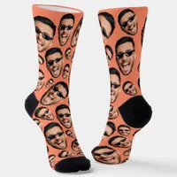 Custom Funny Face Photo All Over Print Socks Melon