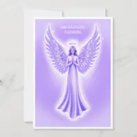 Archangel Zadkiel Purple And White Christmas  Holiday Card