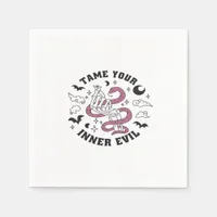 Skeleton Hand Making Heart Minimal Design Napkins