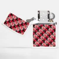 Elegant Floral Pink Red Roses Zippo Lighter