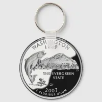 Faux Washington State Quarter Keychain