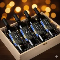 Elegant 9th Lapis Lazuli Wedding Anniversary Wine Label