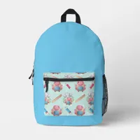 Back to School Elephant Pattern Printed Backpack