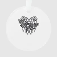 Deathshead Moth Classic - Skeleton Hand Heart Ornament