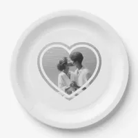 Personalized Heart Shaped  Photo Wedding  Paper Plates