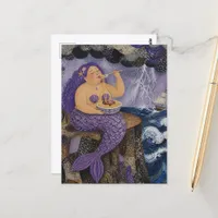 Mermaid Eating Spaghetti Postcard