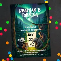 Cute Animals Magical Woodland Birthday Party  Invitation