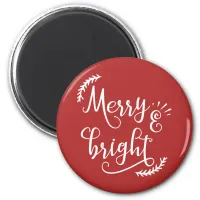 merry and bright Christmas Holiday Magnet