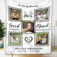 Personalized  Memorial Loving Memory Photo Collage Fleece Blanket