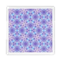 Purple and Blue Tie Dye Pattern Acrylic Tray