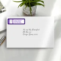 Purple Graduation Football Return Address Labels