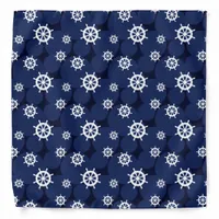 Ships Wheel Navy Blue and White Cruising Bandana