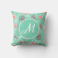 Peppermint Swirl Winter Throw Pillow