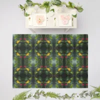 Painting of Tropical Rain on Floor Outdoor Rug