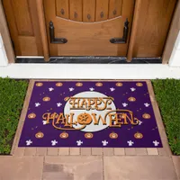 Halloween pattern and message doormat