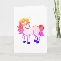 Colorful Unicorn, Birthday Card