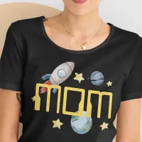 Space Birthday Party First Trip Around The Sun MOM T-Shirt