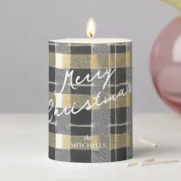 Black Gold Christmas Pattern#7 ID1009 Pillar Candle