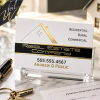 Gold Foil Real Estate Agent Stylized Business Cards