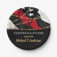 Firefighter Retirement Thin Red Line Party Paper Plates