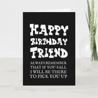 simple chic Fall Funny Happy Birthday Friend Card