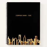 Gold city skyline black business real estate notebook