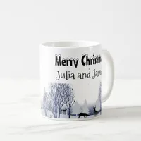 Snow Landscape Romantic Chic Elegant Him and Her  Coffee Mug