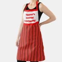 Large Red Striped Mom's Home Cooking Apron