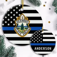 Police Department Custom Logo Name Law Enforcement Ceramic Ornament
