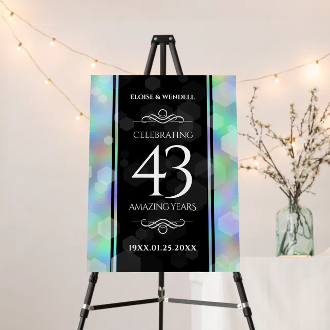 Elegant 43rd Opal Wedding Anniversary Celebration Foam Board