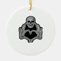 Skeleton Heart Hands  Classic Ceramic Ornament