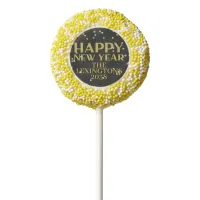 Elegant Happy New Year Glitter Sparkle Confetti Chocolate Covered Oreo Pop