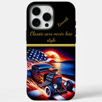 Vintage hot rod racing at sunset near the lake  iPhone 16 pro max case