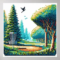Disc Golf Pixel Art  Poster