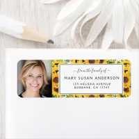 Funeral Sunflower Floral Photo Return Address Label