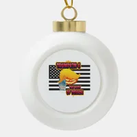Halloween Funny Trumpkin Classic Ceramic Ball Christmas Ornament
