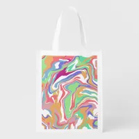 Sherbert Swirls   Faux Canvas Print Grocery Bag