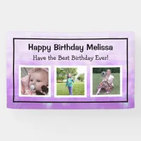 Happy Birthday Purple Personalized Photo Banner